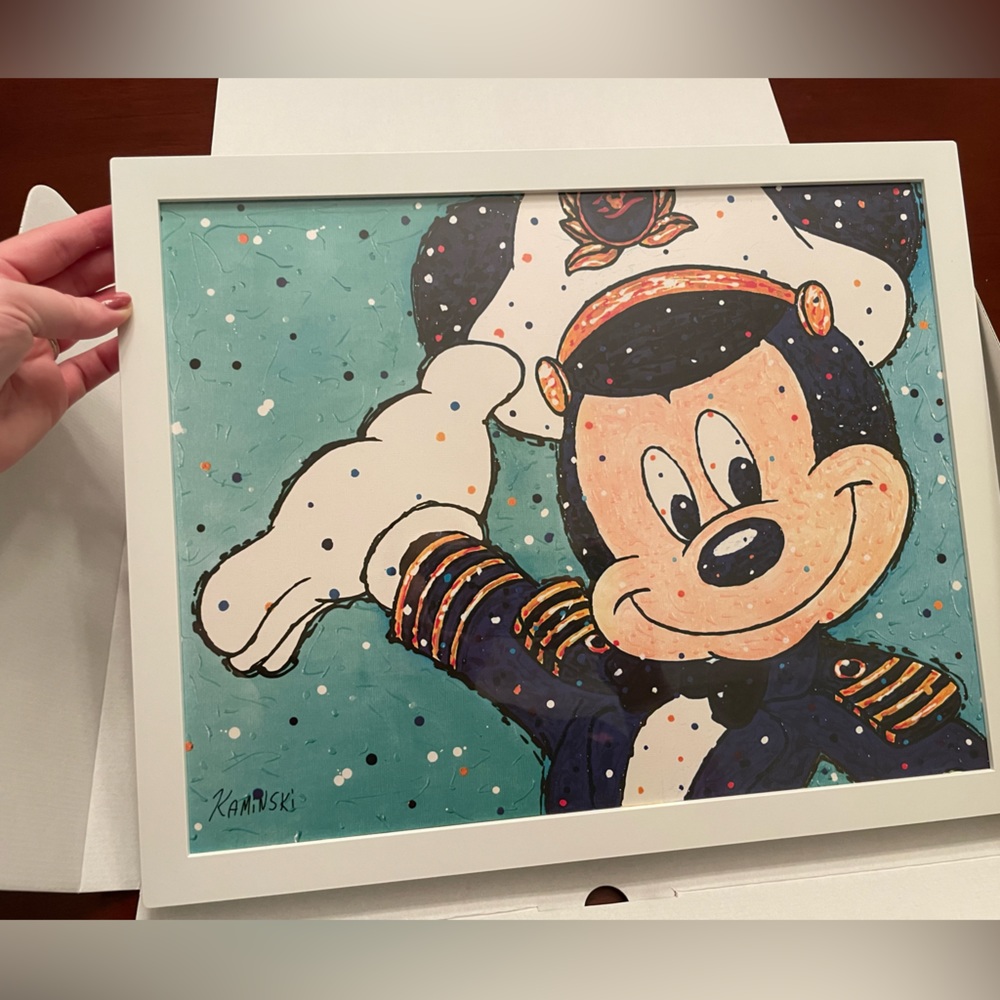 Disney Cruise Line 25th Anniversary Captain Mickey Framed Lithograph Print New